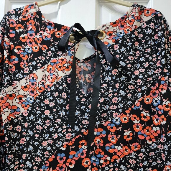 Westport 1962 Womenss Casual Fit n Flare Dress Black Floral Size Medium Loose - Picture 3 of 5